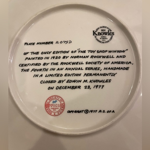 Norman Rockwell Knowles Christmas 1977 Plate - Official Rockwell Society - Picture 4 of 4